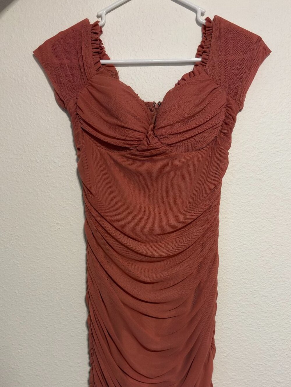 Windsor Ruched Mesh Mini Dress